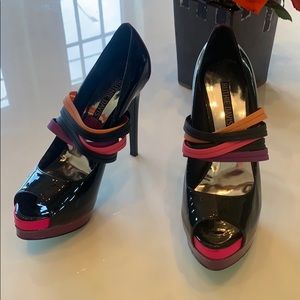 Never worn patent leather platforms